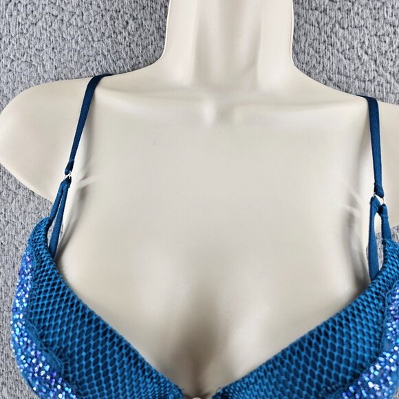 Victorias Secret Bra Womens 32C Blue Very Sexy Push Up Underwire Padded Lace - Picture 3 of 15